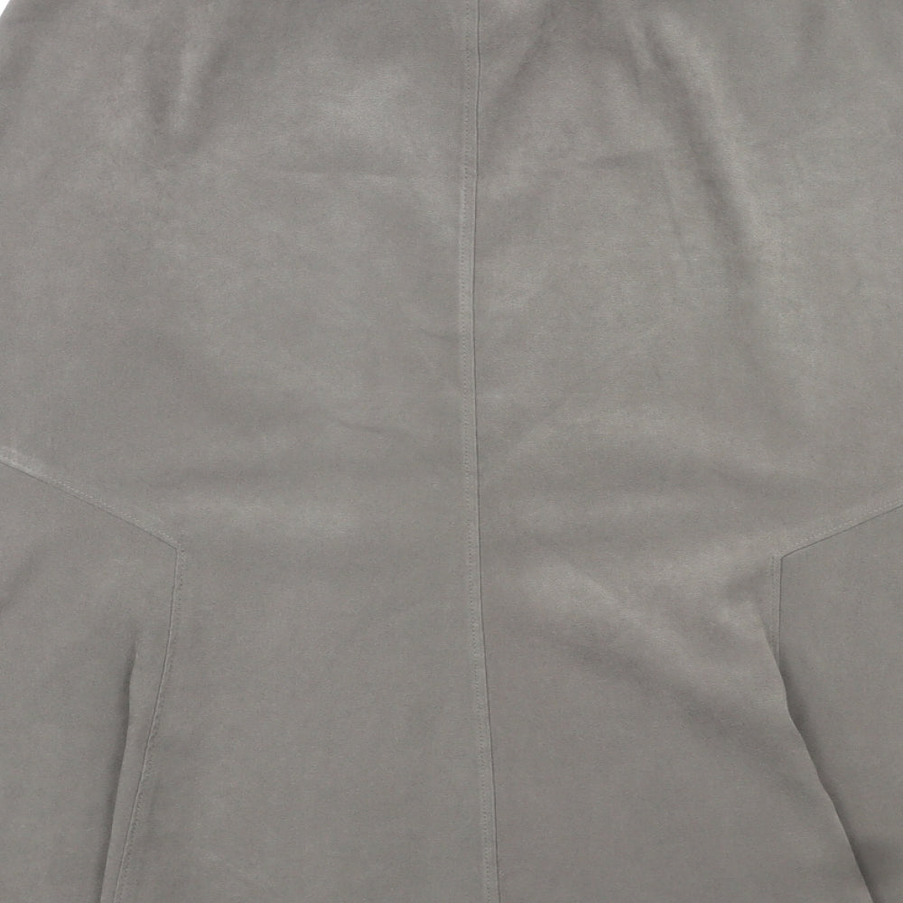 Bonmarché Womens Grey Polyester A-Line Skirt Size 16