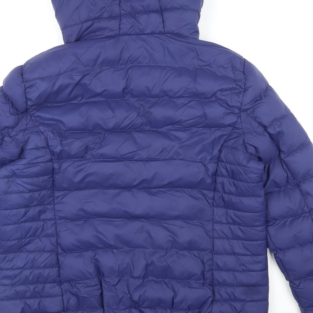 Crew Clothing Womens Blue Puffer Jacket Coat Size 12 Zip