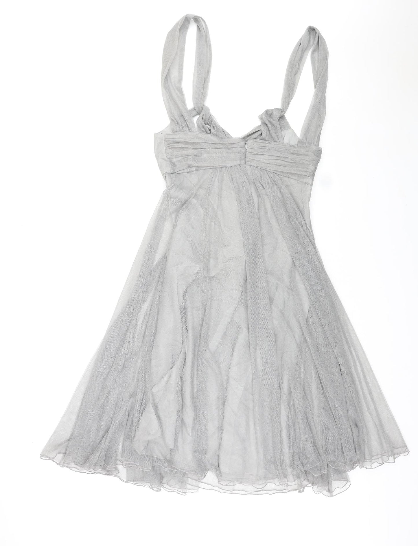 Phase Eight Womens Grey Polyester A-Line Size 10 Sweetheart Zip