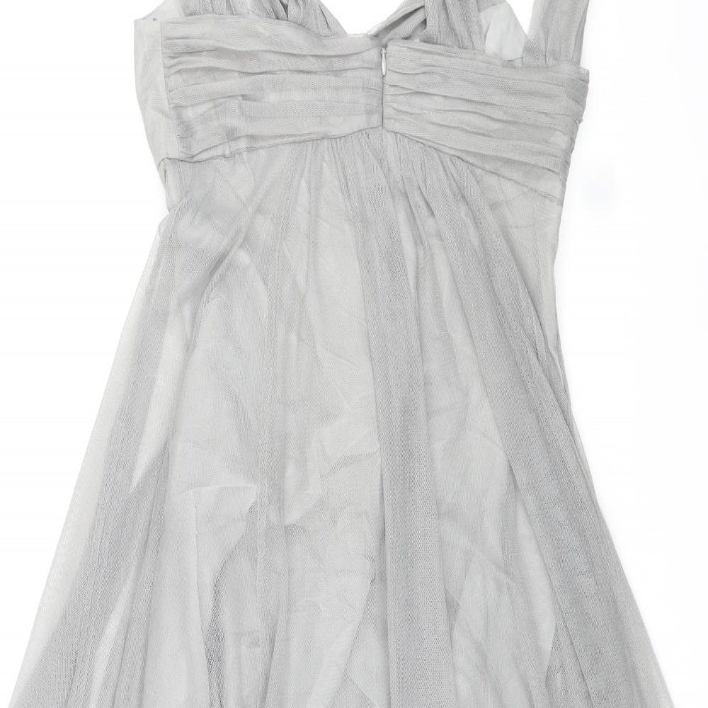 Phase Eight Womens Grey Polyester A-Line Size 10 Sweetheart Zip