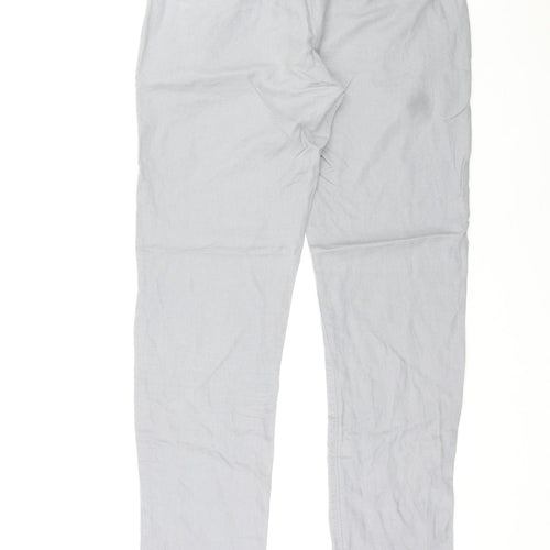 Gap Womens Grey Linen Chino Trousers Size 4 L27 in Regular Zip