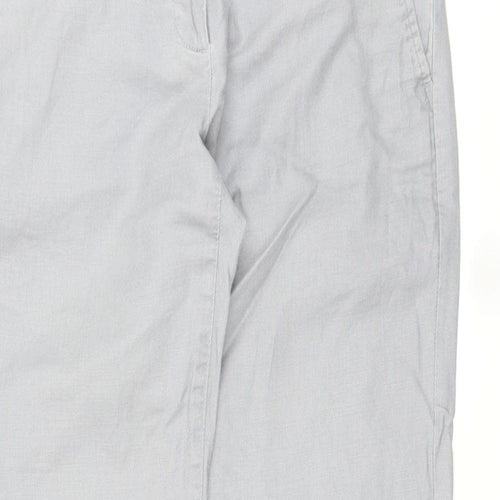 Gap Womens Grey Linen Chino Trousers Size 4 L27 in Regular Zip