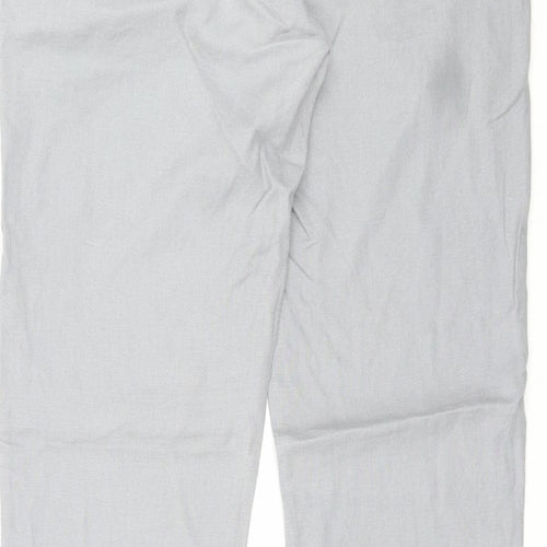 Gap Womens Grey Linen Chino Trousers Size 4 L27 in Regular Zip