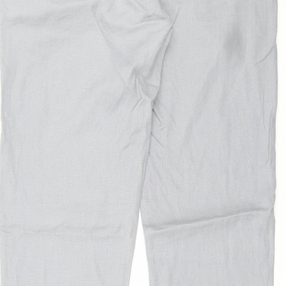 Gap Womens Grey Linen Chino Trousers Size 4 L27 in Regular Zip