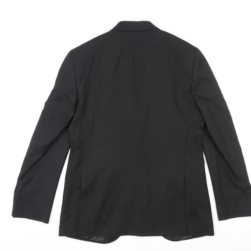 Marks and Spencer Mens Black Polyester Jacket Blazer Size 38 Regular