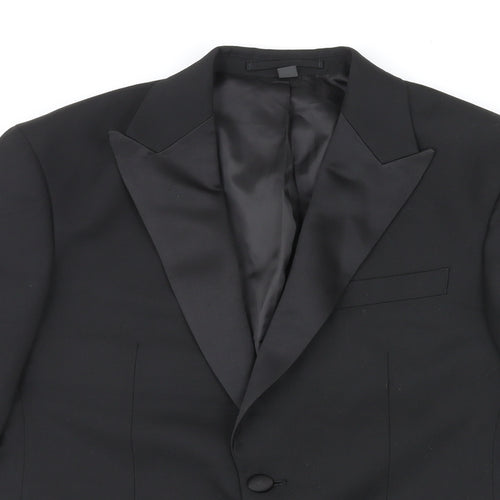 Marks and Spencer Mens Black Polyester Jacket Blazer Size 38 Regular