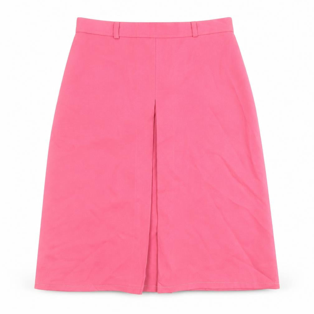 Front view of Tamco women’s pink polyester a-line skirt, size UK 30, in zip