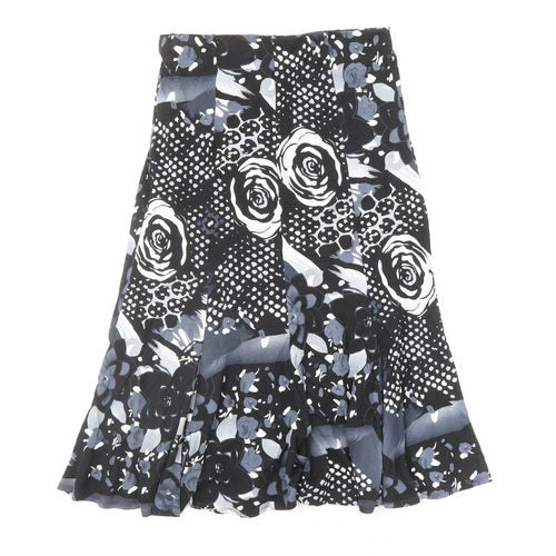 Saloos Womens Multicoloured Geometric Viscose Trumpet Skirt Size M