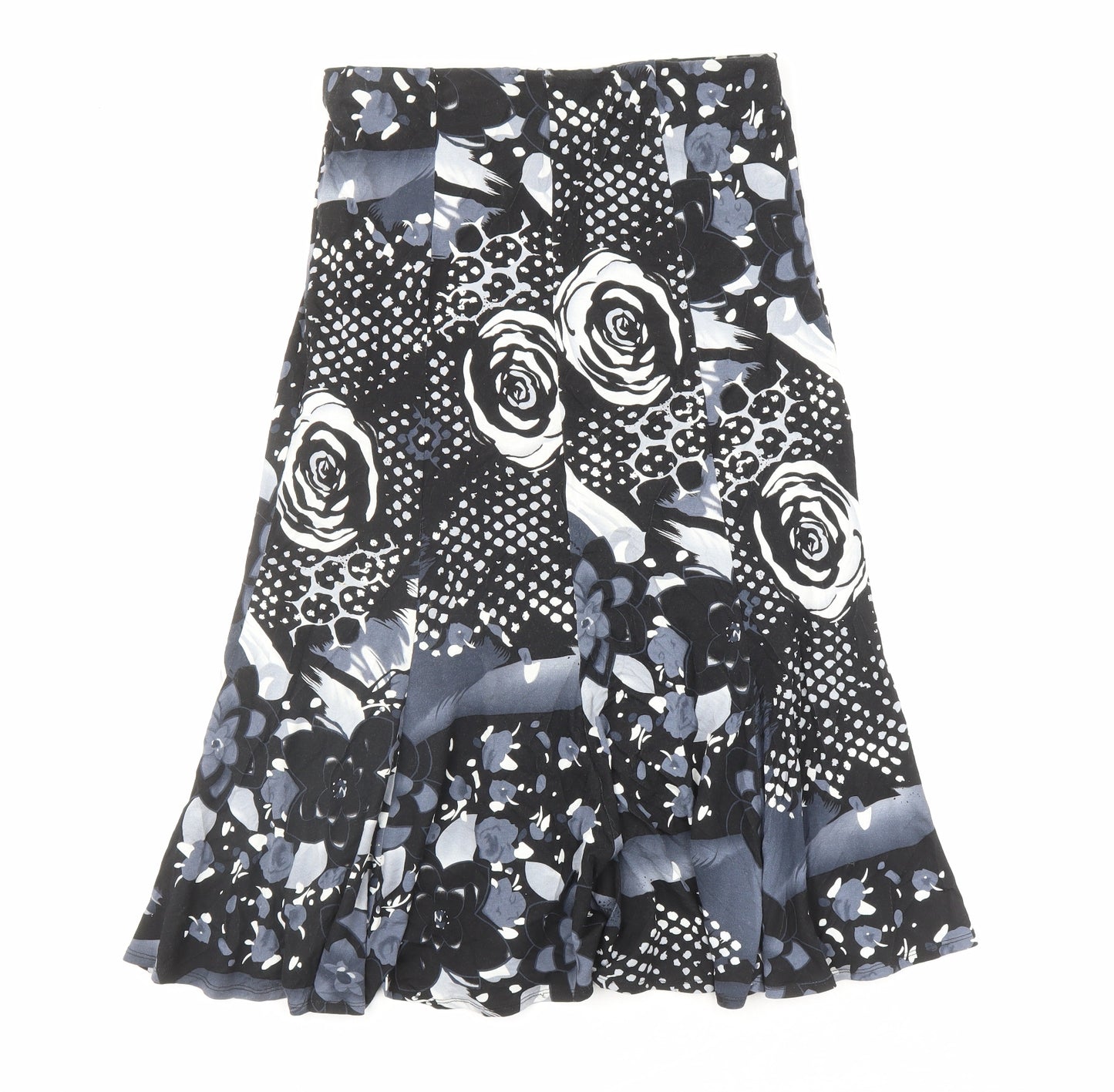 Saloos Womens Multicoloured Geometric Viscose Trumpet Skirt Size M