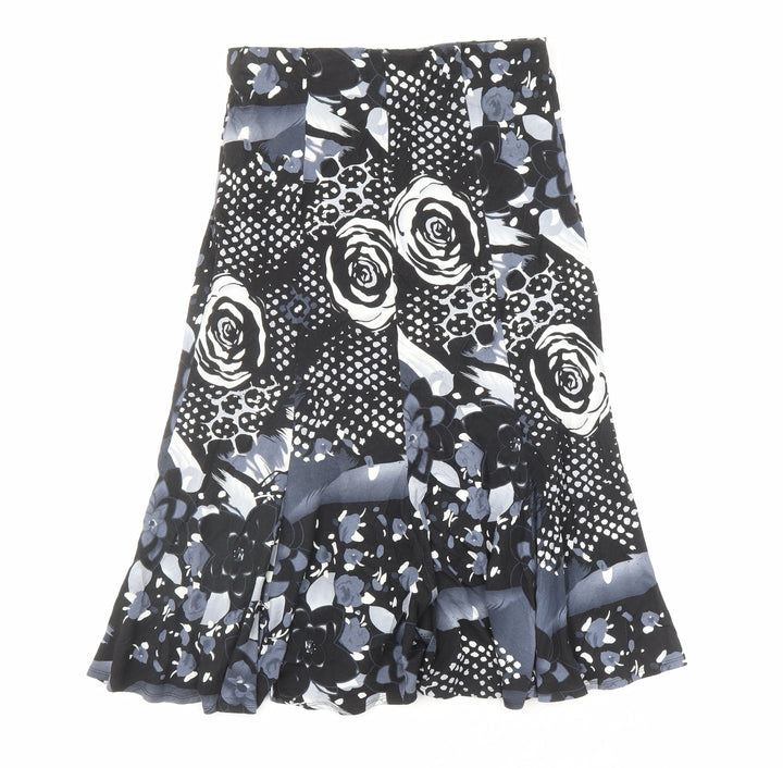 Saloos Womens Multicoloured Geometric Viscose Trumpet Skirt Size M