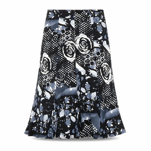 Saloos Womens Multicoloured Geometric Viscose Trumpet Skirt Size M