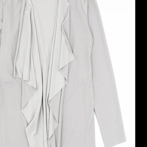 Select Womens Grey Polyester Kimono Blouse Size 10 V-Neck - Open