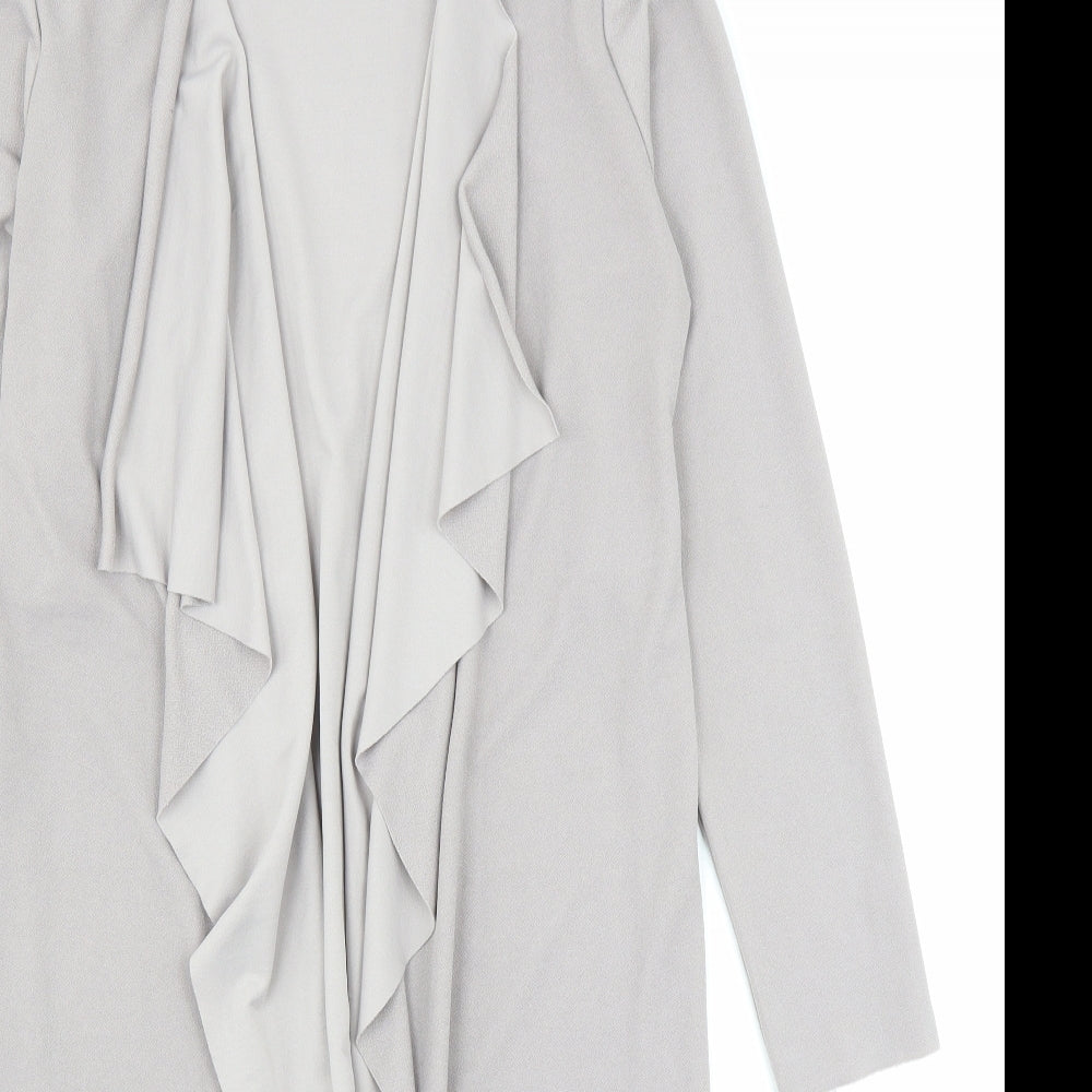 Select Womens Grey Polyester Kimono Blouse Size 10 V-Neck - Open