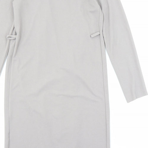 Select Womens Grey Polyester Kimono Blouse Size 10 V-Neck - Open
