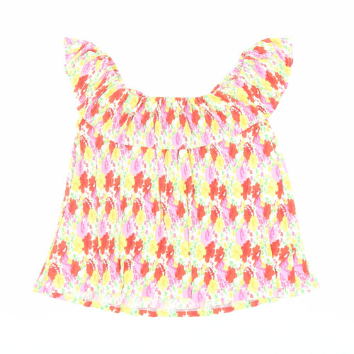 Poetic Gem Womens Multicoloured Geometric Polyester Basic Blouse Size 12 Boat Neck