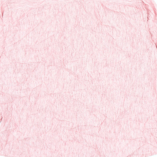 Net Play Mens Pink Cotton Button-Up Size 40 Mock Neck Button