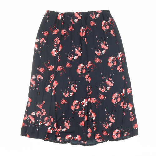 Créaline Womens Black Geometric Polyester Flare Skirt Size 14