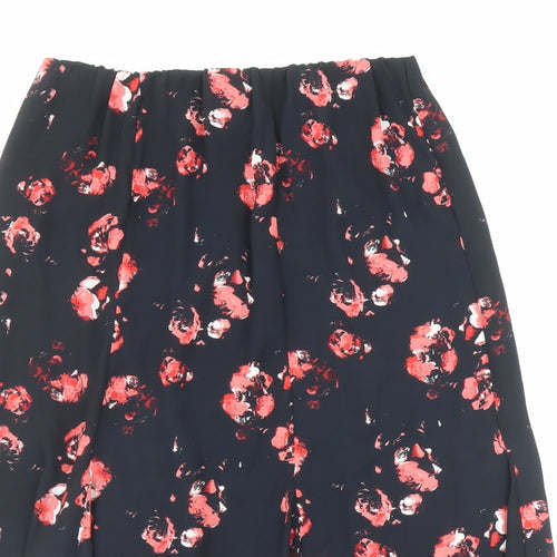 Créaline Womens Black Geometric Polyester Flare Skirt Size 14