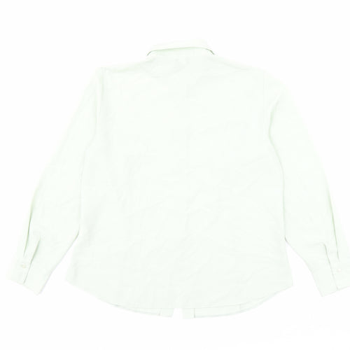 Habella Womens Green Polyester Basic Button-Up Size 12 Collared - Rhinestone Detail