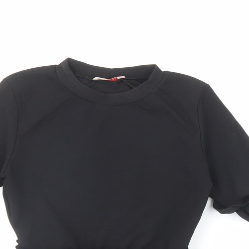 Style Plus Womens Black Polyester Basic Blouse Size 6 Round Neck
