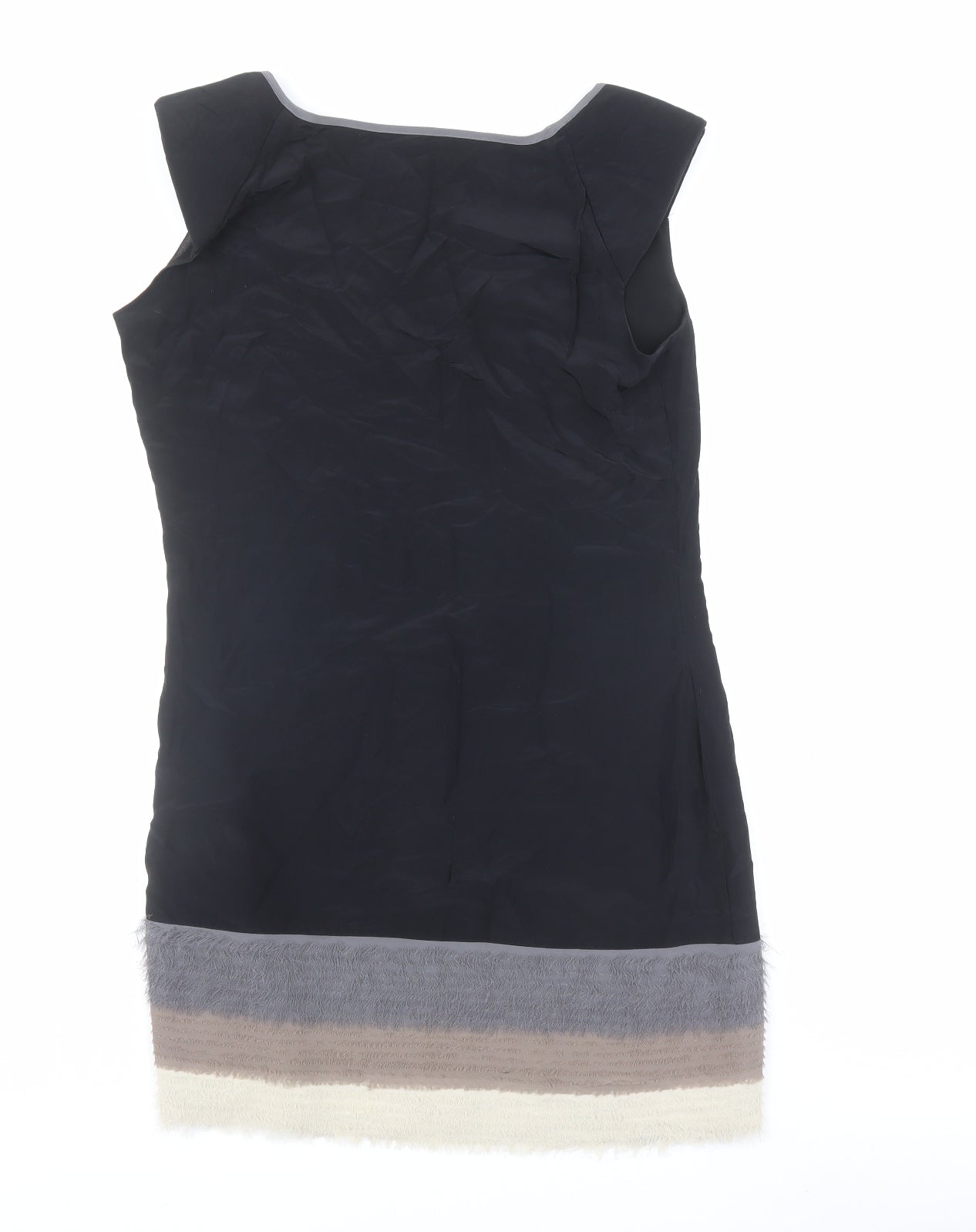 Ted Baker Womens Black Silk Shift Size 12 Scoop Neck Zip - Ted Baker Size 3
