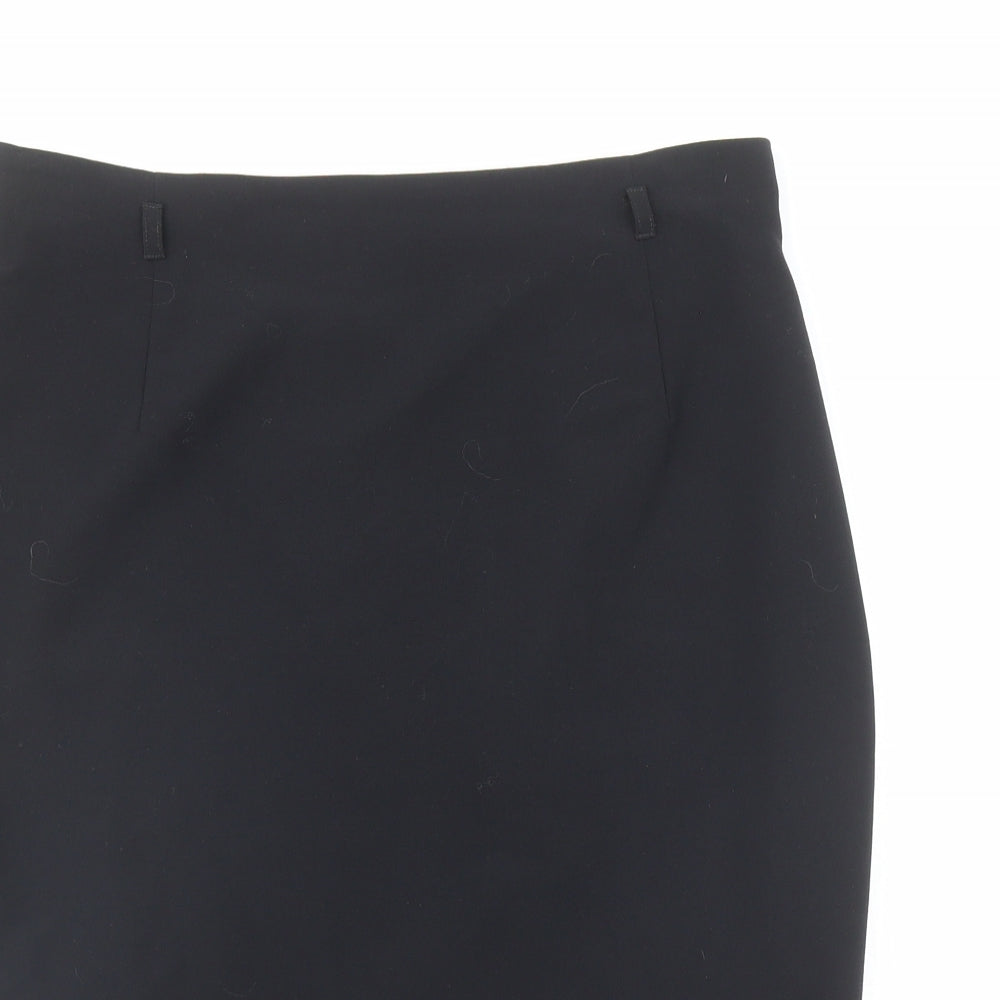 Marks and Spencer Womens Blue Polyester Straight & Pencil Skirt Size 14 Zip