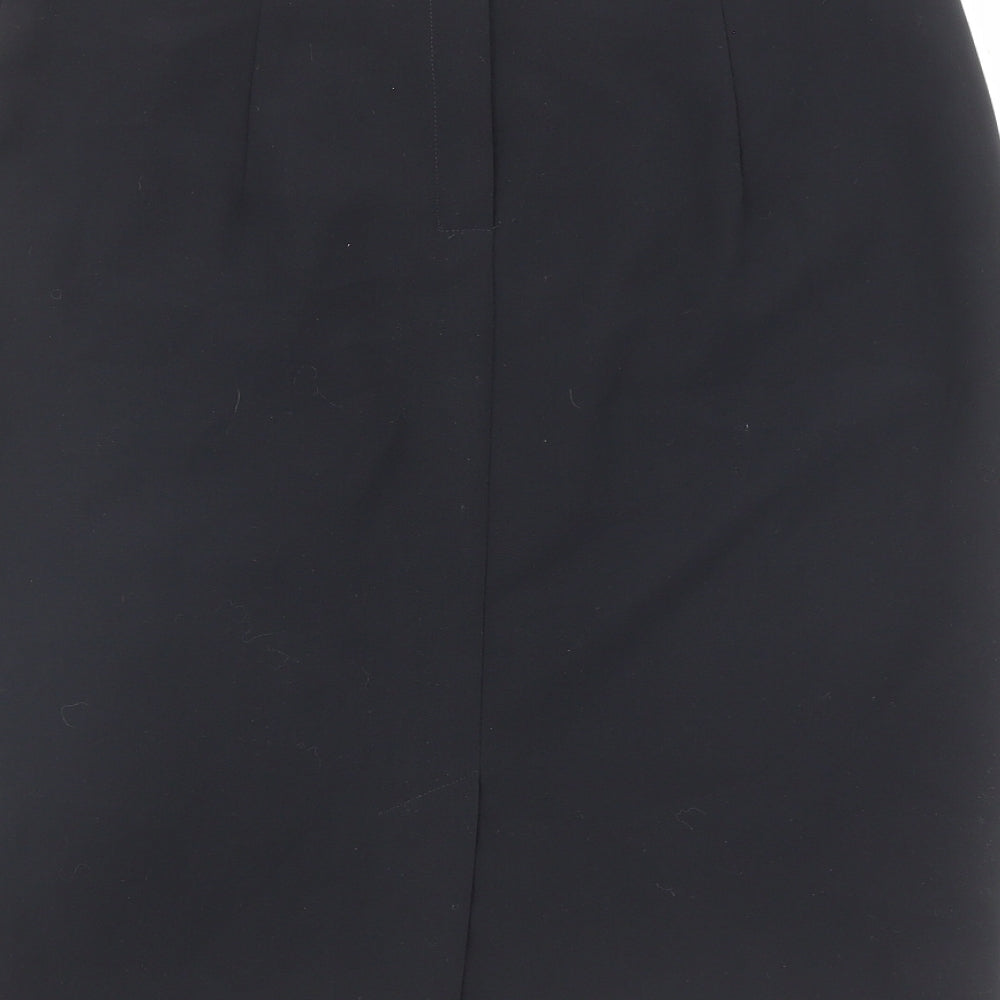 Marks and Spencer Womens Blue Polyester Straight & Pencil Skirt Size 14 Zip