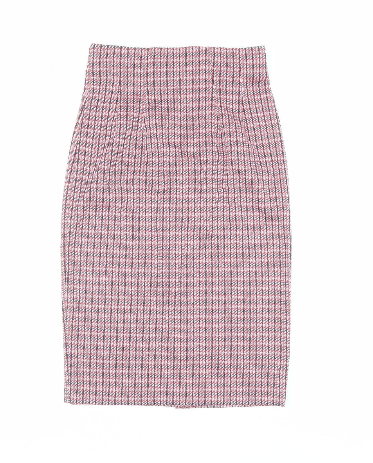 Marks and Spencer Womens Red Geometric Polyester Straight & Pencil Skirt Size 8