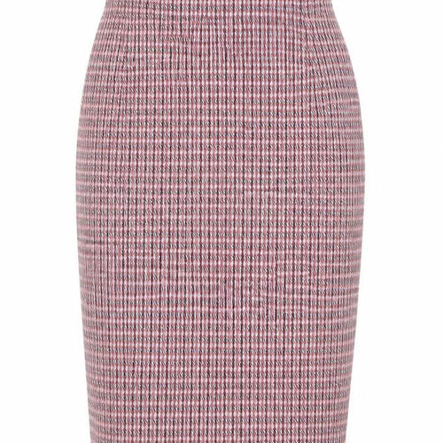 Marks and Spencer Womens Red Geometric Polyester Straight & Pencil Skirt Size 8