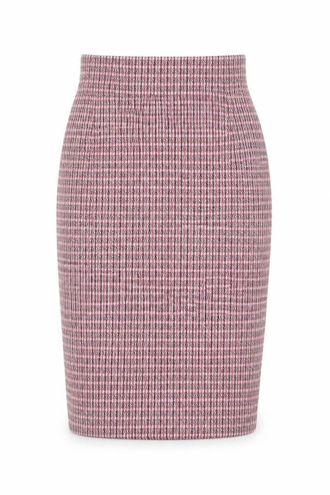 Marks and Spencer Womens Red Geometric Polyester Straight & Pencil Skirt Size 8