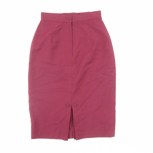 Etam Womens Red Polyester Straight & Pencil Skirt Size 10 Zip
