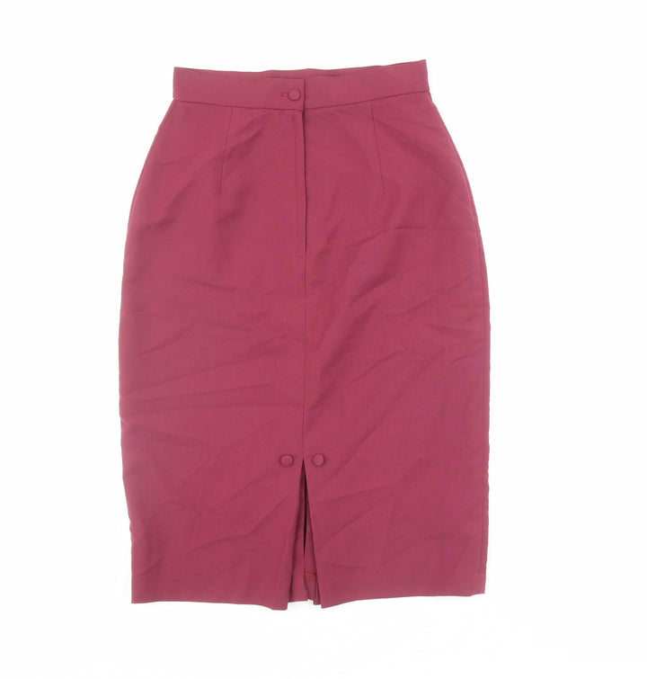Etam Womens Red Polyester Straight & Pencil Skirt Size 10 Zip