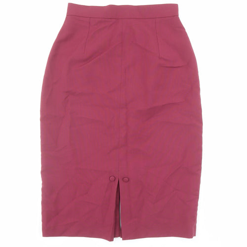 Etam Womens Red Polyester Straight & Pencil Skirt Size 10 Zip