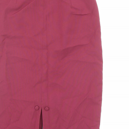 Etam Womens Red Polyester Straight & Pencil Skirt Size 10 Zip