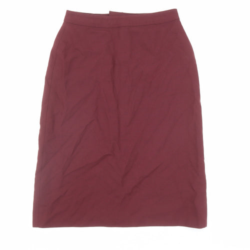 White Stag Womens Red Polyester Straight & Pencil Skirt Size 28 in Zip