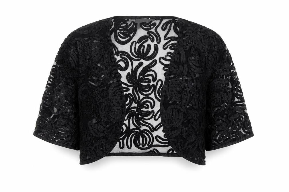 Autonomy Womens Black V-Neck Nylon Cardigan Jumper Size 14 - Open Cropped