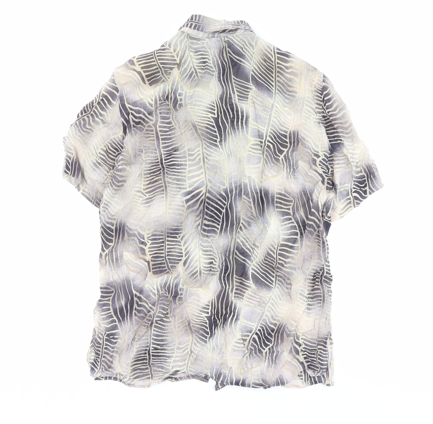Tru Womens Multicoloured Geometric Viscose Basic Button-Up Size 12 Collared