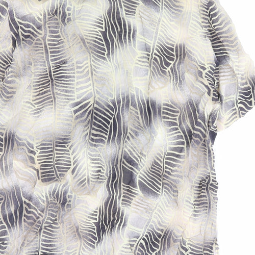 Tru Womens Multicoloured Geometric Viscose Basic Button-Up Size 12 Collared