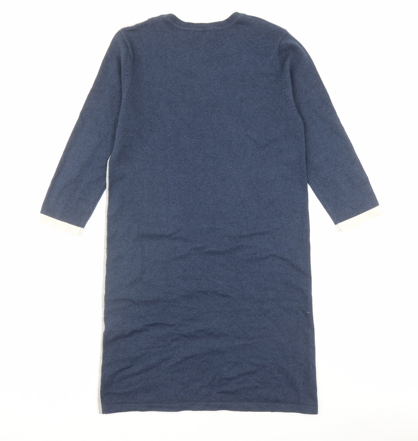 Roman Womens Blue Acrylic Jumper Dress Size 10 Round Neck Pullover