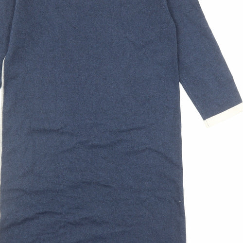 Roman Womens Blue Acrylic Jumper Dress Size 10 Round Neck Pullover