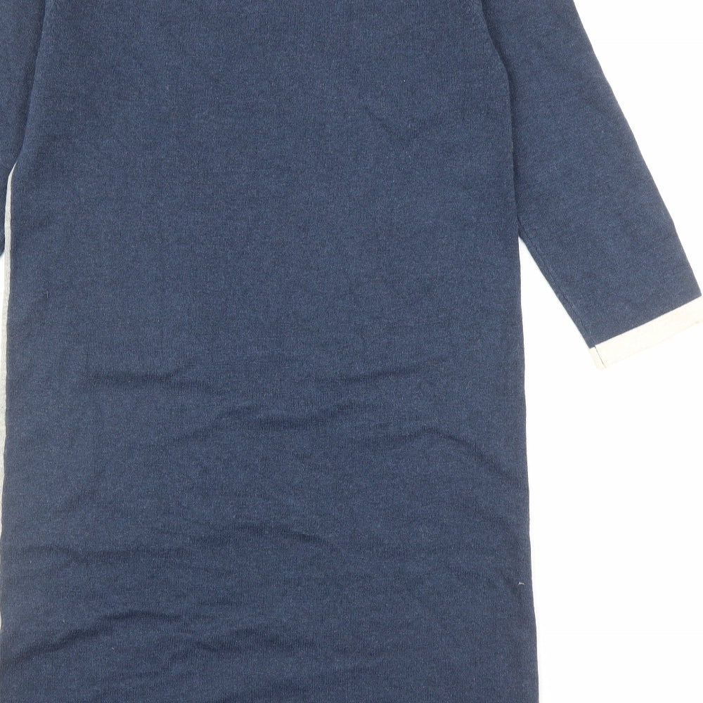Roman Womens Blue Acrylic Jumper Dress Size 10 Round Neck Pullover