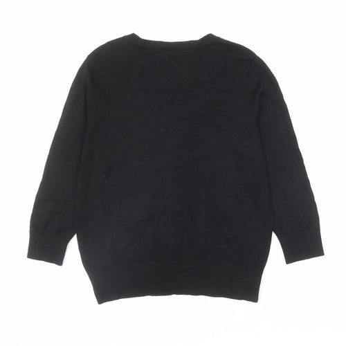 Wallis Womens Black Round Neck Viscose Cardigan Jumper Size 14