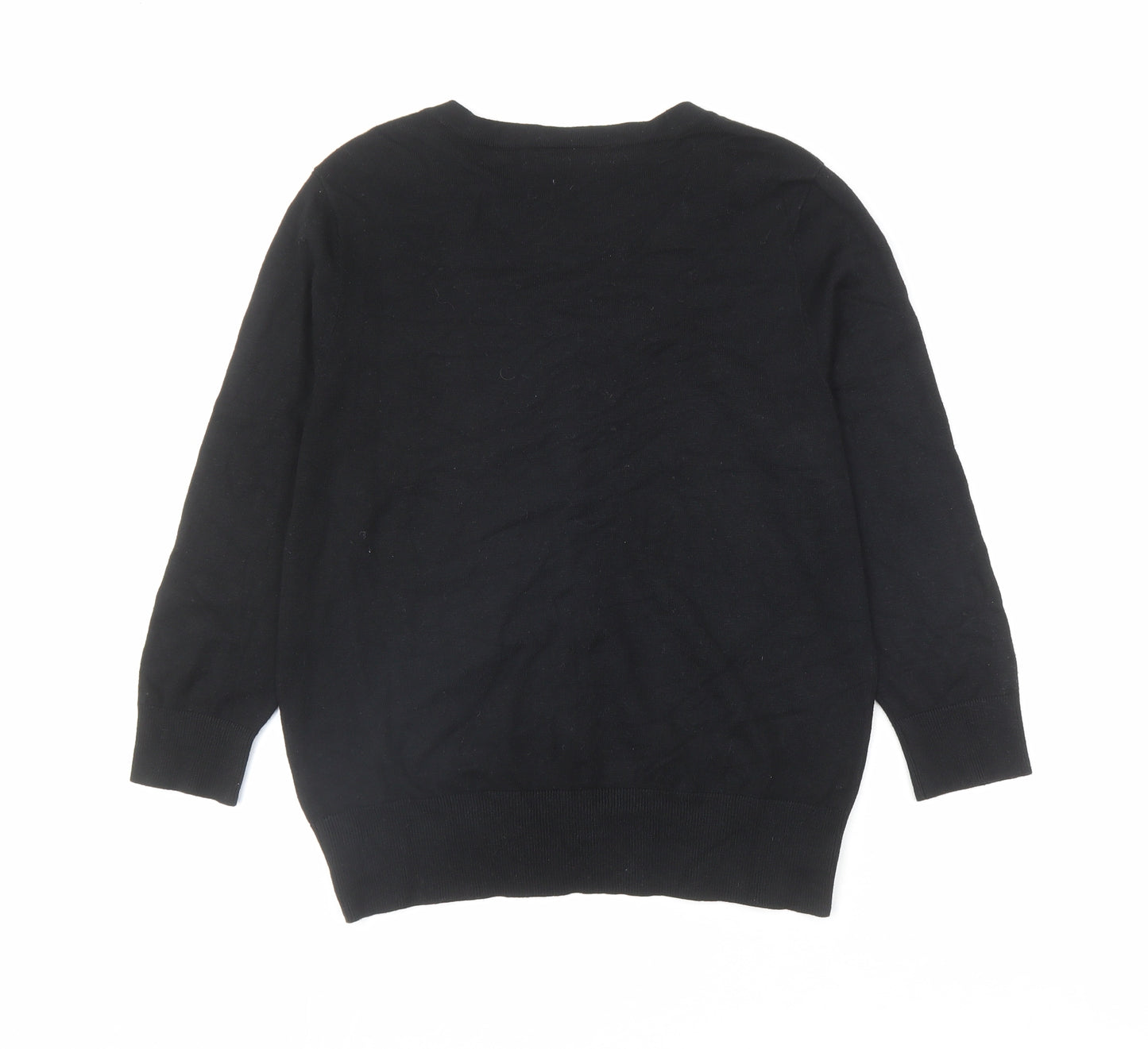 Wallis Womens Black Round Neck Viscose Cardigan Jumper Size 14
