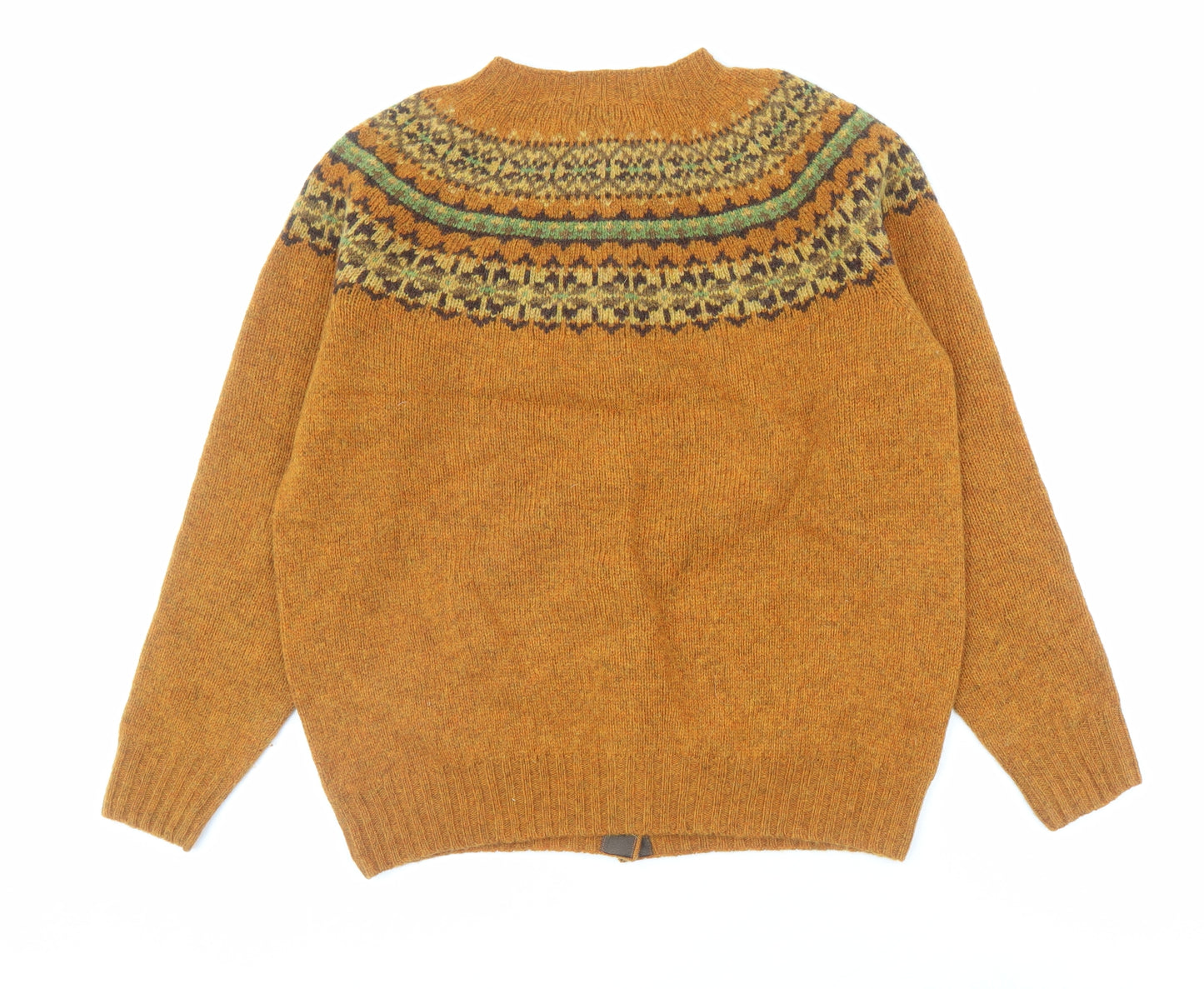 Harley Womens Orange V-Neck Wool Cardigan Jumper Size M