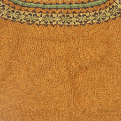Harley Womens Orange V-Neck Wool Cardigan Jumper Size M