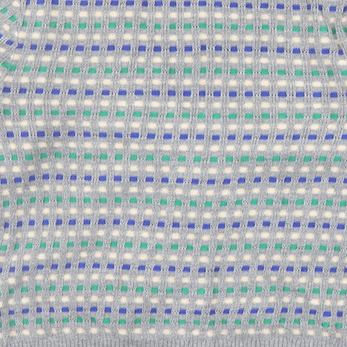 N.W.3 Womens Multicoloured V-Neck Geometric Cotton Cardigan Jumper Size 12