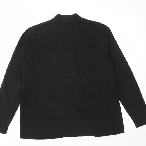 Marks and Spencer Womens Black V-Neck Acrylic Cardigan Jumper Size L