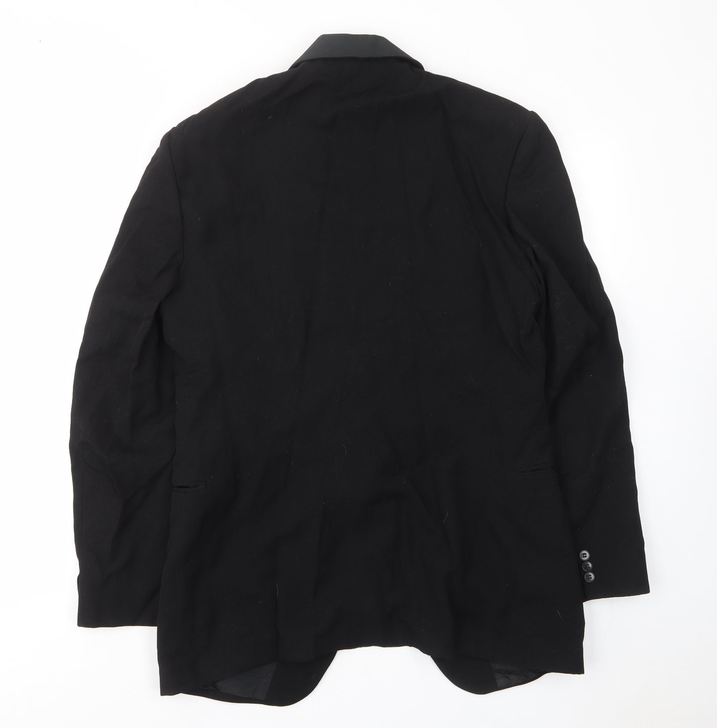 Hodges Mens Black Wool Jacket Suit Jacket Size 40 Regular - Inside pockets