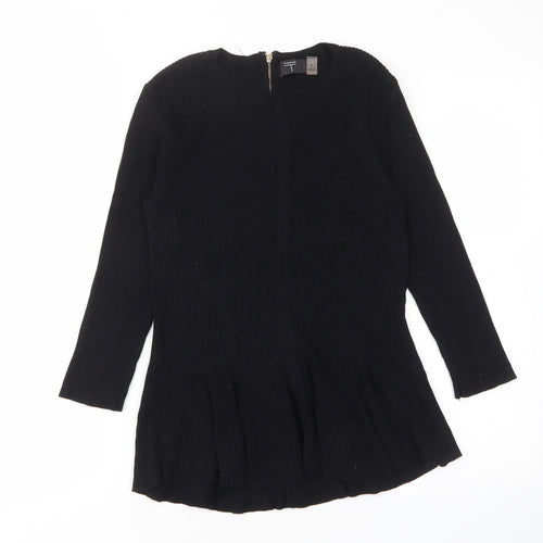 T Tahari Womens Black Crew Neck Viscose Pullover Jumper Size M - Stretch