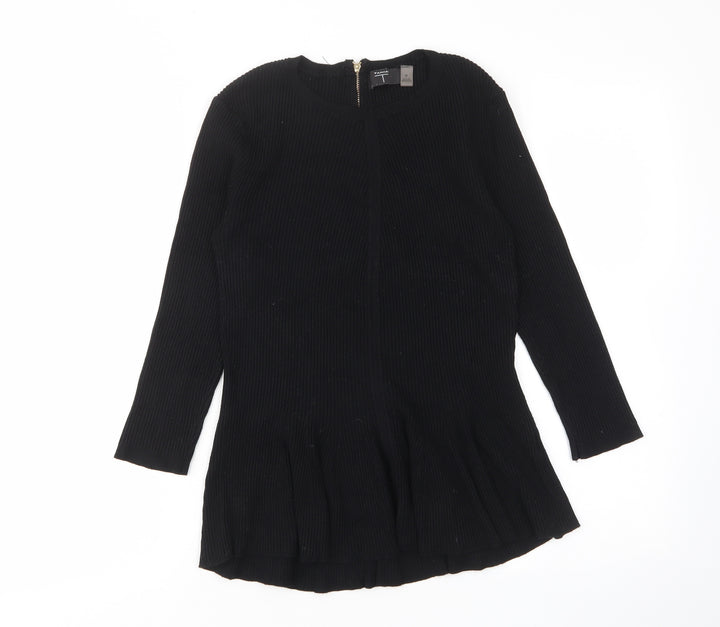 T Tahari Womens Black Crew Neck Viscose Pullover Jumper Size M - Stretch